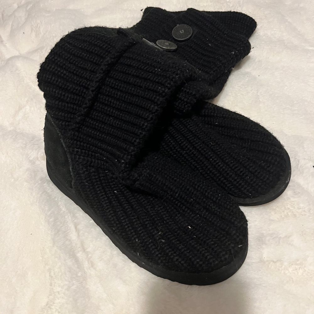 Cozy Black Knit Boots
